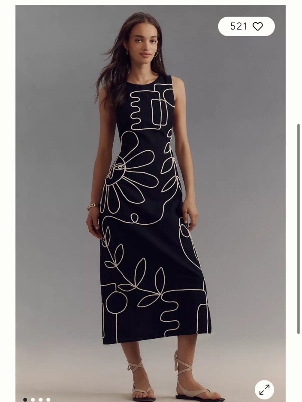 the wolf gang luna linen embroidered dress m (SEWN STRAP)